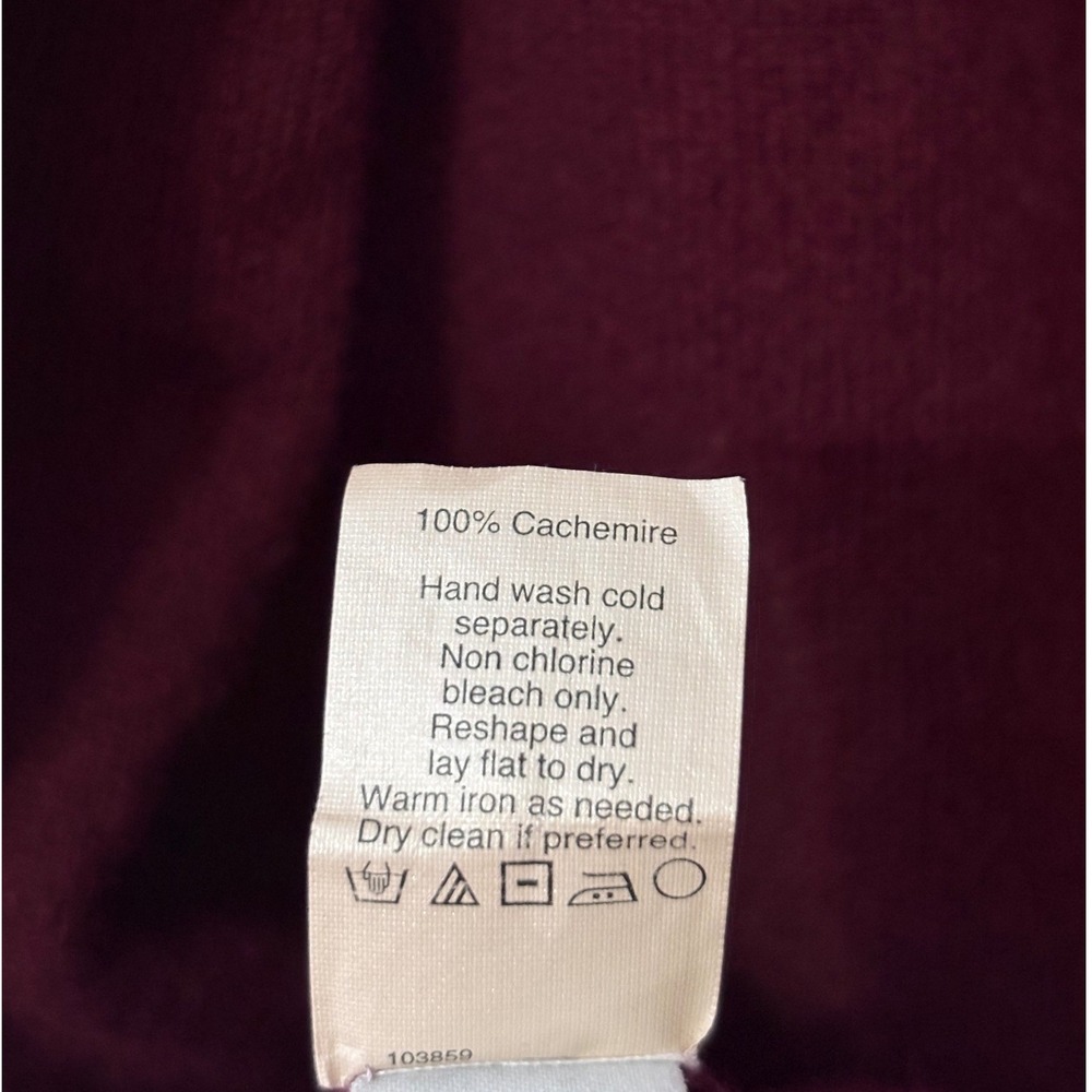 J.Crew Sweater Womens M Burgundy 100% Italian Cashmere V-Neck Pullover 29660 - Picture 9 of 9